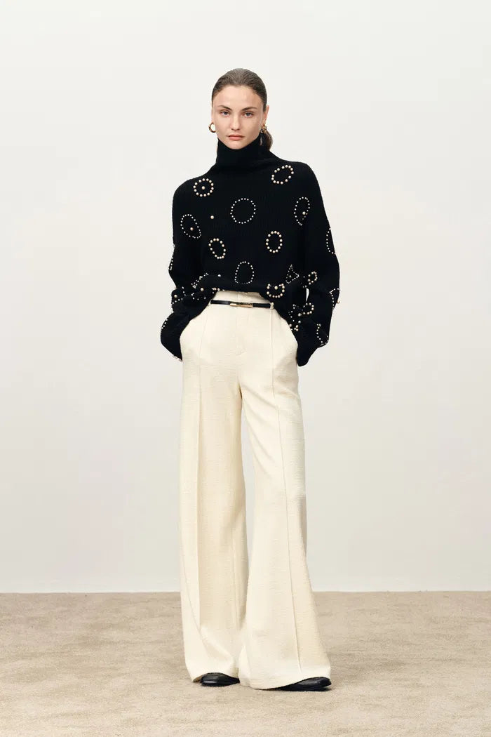 Gallop Casual Trousers with Belt in Merino Wool