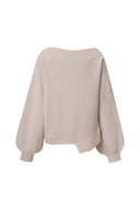 Sonia Asymmetrical Hem Sweater in Merino Wool Knit