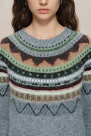 Islay 13 colors Fair Isle Pullover Sweater in Baby Alpaca Knit