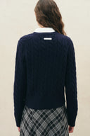 Calla Vintage Cable Cardigan in Wool Blend