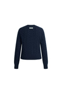Calla Vintage Cable Cardigan in Wool Blend