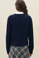 Calla Vintage Cable Cardigan in Wool Blend