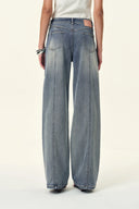 Calli Studded Wide Leg Jeans in Cotton Denim