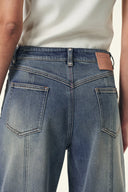 Calli Studded Wide Leg Jeans in Cotton Denim