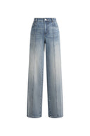 Calli Studded Wide Leg Jeans in Cotton Denim