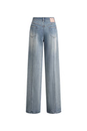 Calli Studded Wide Leg Jeans in Cotton Denim