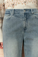 Cameron Vintage Textured Wide Leg Jeans in Flocked Denim