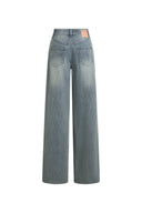 Cameron Vintage Textured Wide Leg Jeans in Flocked Denim