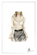 Camille Hand Crochet Ruffle Trim Knit Top