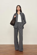 Caroline Pinstripe Drawstring Tailored Pants