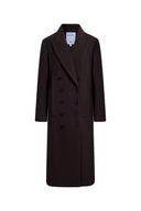Caspia Oversized Double Breasted Long Coat in Wool Blend