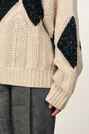 Cassy Argyle Sweatshirt in  Coarse Spun Merino Wool