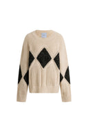 Cassy Argyle Sweatshirt in  Coarse Spun Merino Wool