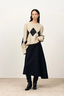 Cassy Argyle Sweatshirt in  Coarse Spun Merino Wool