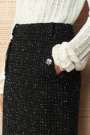 Catherine Pearl Embellished Tweed Straight Skirt