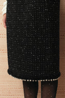 Catherine Pearl Embellished Tweed Straight Skirt