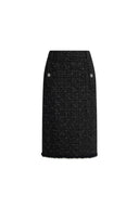 Catherine Pearl Embellished Tweed Straight Skirt