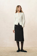 Catherine Pearl Embellished Tweed Straight Skirt