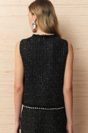 Catherine Pearl Embellished Tweed Vest