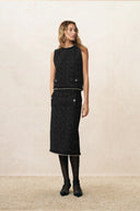 Catherine Pearl Embellished Tweed Vest