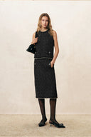 Catherine Pearl Embellished Tweed Vest