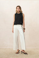 Catherine Pearl Embellished Tweed Vest