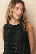 Catherine Pearl Embellished Tweed Vest