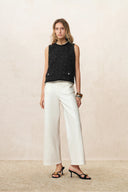 Catherine Pearl Embellished Tweed Vest