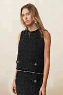 Catherine Pearl Embellished Tweed Vest
