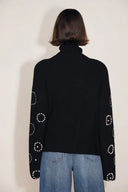 Sidney Beaded Turtleneck Sweater in Merino Wool