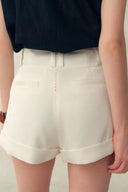 Barney A Line Cuffed  Cargo Short in Linen Blend