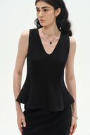 Alina Sculpted Sleeveless Top in Cotton Blend