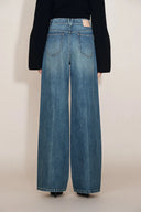 Imogen Hand Beaded Denim Trousers in Cotton Denim