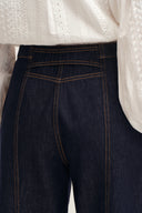 Jeans Holgados Margot con Botones Dobles Coseidos a Mano en Denim de Algodón