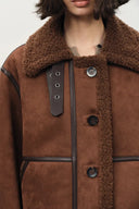Veste Edin à boucle vent réglable en fausse peau lainée