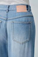 Jeans de Pierna Ancha Lavados Prevernae en Denim de Algodón