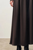 Conjunto Ava de Top Plisado de Manga Larga y Falda de Acetato en Punto de Tencel y Merino