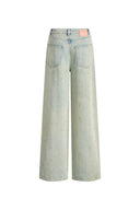 Hadrian Studded Wide Leg Jeans in Cotton Denim