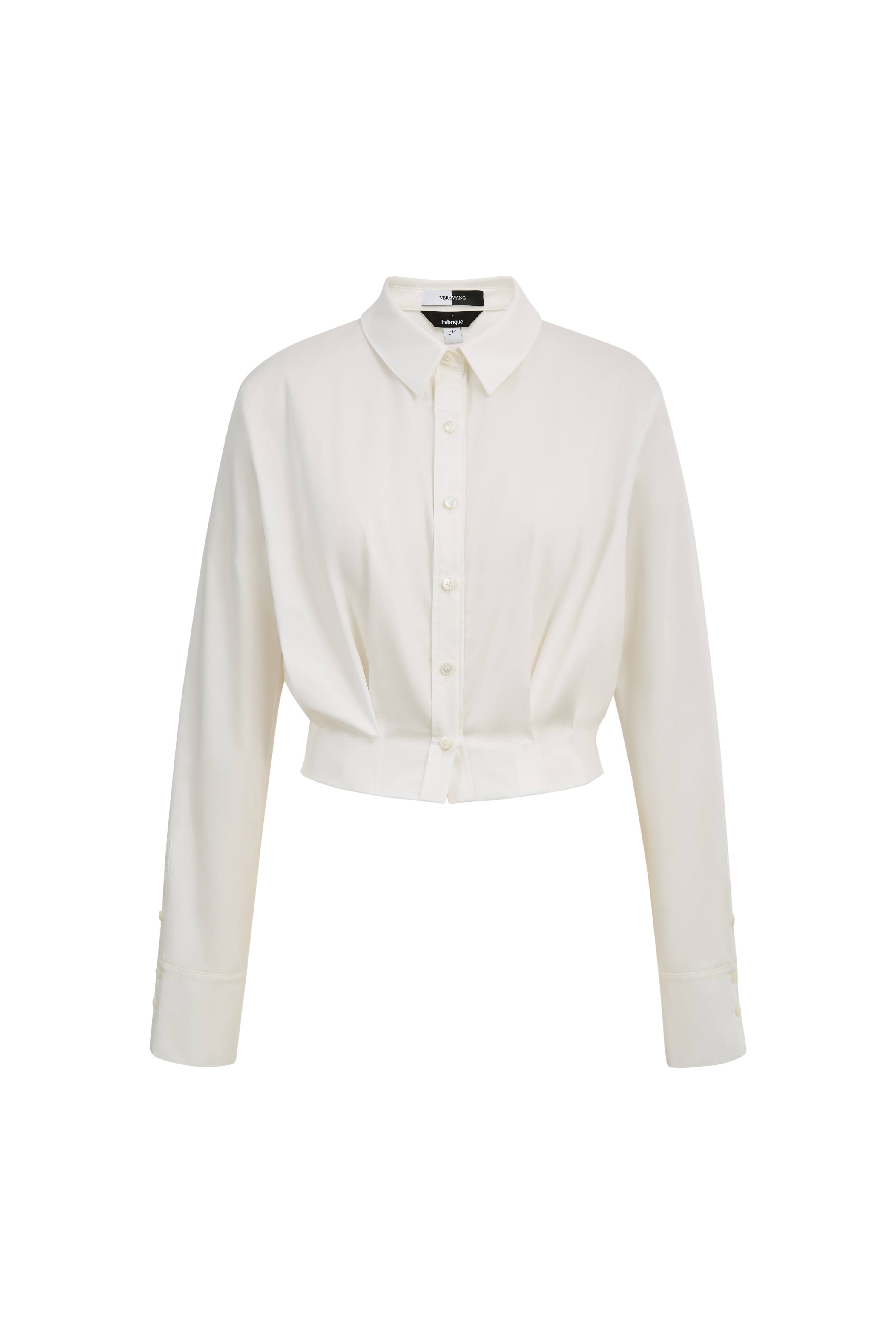 Tessera Pleated Crop Shirt in Cotton – fbrq.com