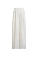 Olivia Button Slit Wide Leg Pants in Wool Blend