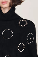 Sidney Beaded Turtleneck Sweater in Merino Wool