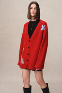 Star Lover Cardigan zodiaque en tricot épais de laine mérinos