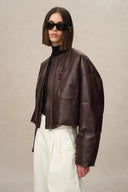 Thebe Faux Leather Puffer Jacket in Vegan Leather