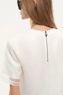Mirage Double-Layer Organza Label T-Shirt Dress in Cotton and Organza