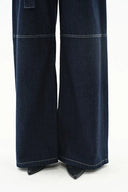 Cassia Raw Denim Wide Leg Jeans in Raw Denim