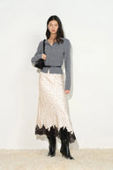 Sonnet Polka Dot Lace Trim Skirt