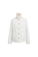 Rory Cropped Quilted Jacket with Corduroy Collar