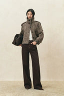 Willow Herringbone Cropped Coat in Wool Tweed