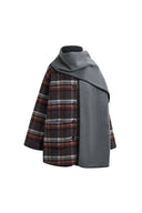 Cappotto mantella Cecilia reversibile con sciarpa in 100% lana