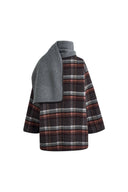 Cappotto mantella Cecilia reversibile con sciarpa in 100% lana